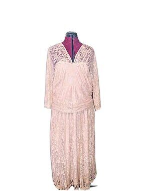 Kiyonna Swinging Symphony Lace Dress 2X Peach Blush Party Cocktail Women